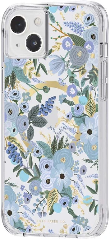 Rifle Paper Clear MagSafe - dėklas skirtas Apple iPhone 14 Plus Garden Party Mėlyna