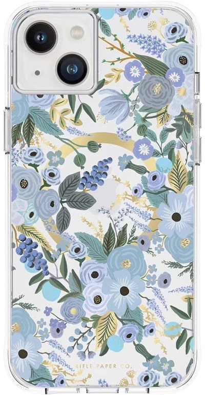Rifle Paper Clear MagSafe - dėklas skirtas Apple iPhone 14 Plus Garden Party Mėlyna