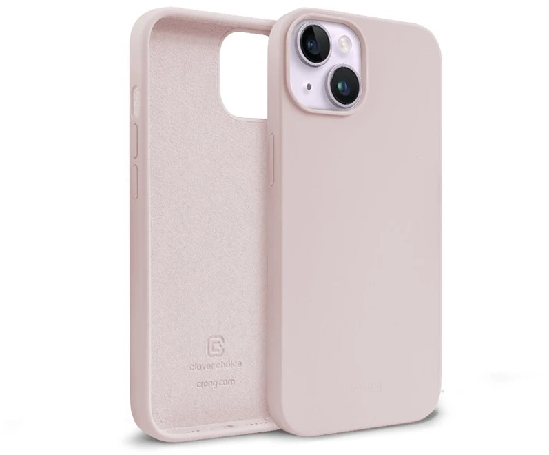 Crong Color Cover Liquid Silicone dėklas skirtas Apple iPhone 14 Max Sand Rožinė