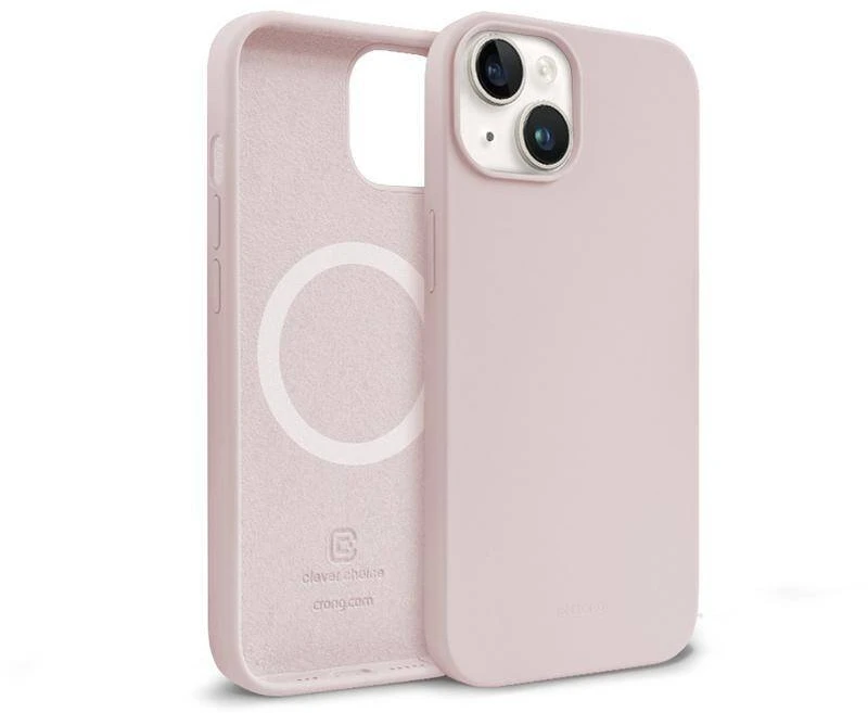 Crong Color Cover Magnetic dėklas skirtas Apple iPhone 14 Plus Sand Rožinė