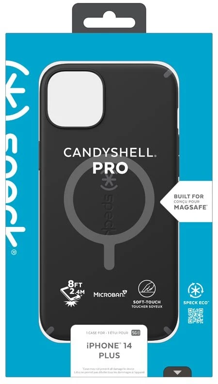 Speck CandyShell Pro + MagSafe - dėklas skirtas Apple iPhone 14 Plus su MICROBAN coating Juodas / Slate Pilkas