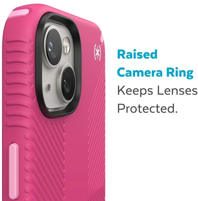 Speck Presidio2 Grip + MagSafe - dėklas skirtas Apple iPhone 14 Plus su MICROBAN coating Digitalpink / Blossompink / Baltas