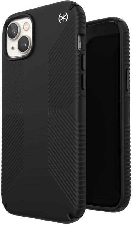 Speck Presidio2 Grip + MagSafe - dėklas skirtas Apple iPhone 14 Plus su MICROBAN coating Juodas / Juodas / Baltas