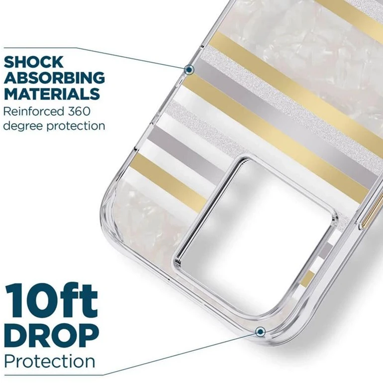 Case-Mate Pearl Stripes MagSafe - dėklas decorated su mother-of-pearl skirtas Apple iPhone 14 Pro Pearl Stripes