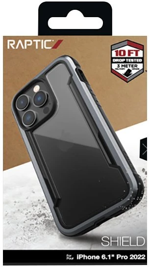 Dėklas iPhone 14 Pro, juodas, X-Doria Raptic Shield