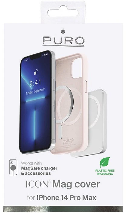 Dėklas iPhone 14 Pro Max, Dusty Rožinė, PURO ICON MAG