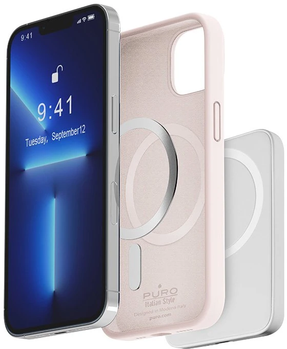Dėklas iPhone 14 Pro Max, Dusty Rožinė, PURO ICON MAG