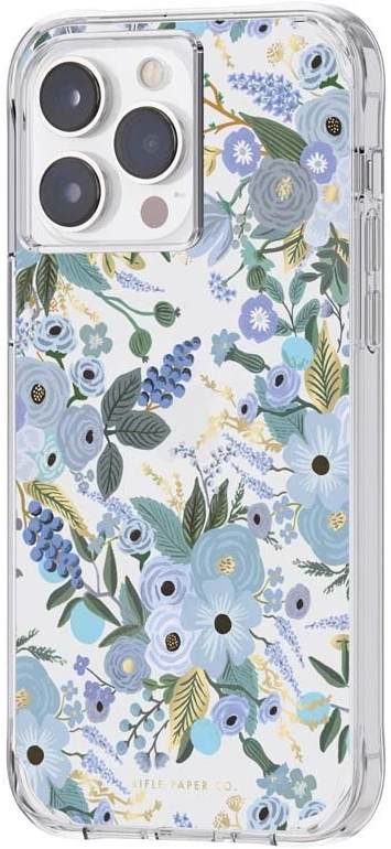 Rifle Paper Clear - dėklas skirtas Apple iPhone 14 Pro Max Garden Party Mėlyna