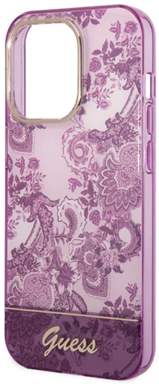 Dėklas iPhone 14 Pro Max Guess Porcelain, fuksijų