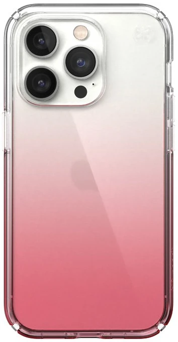Speck Presidio Perfect-Clear + Ombre - dėklas skirtas Apple iPhone 14 Pro with MICROBAN coating Clear / Vintage Rose Fade
