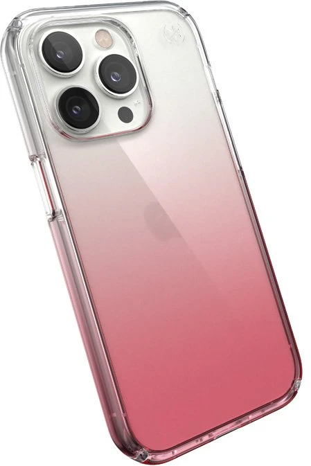 Speck Presidio Perfect-Clear + Ombre - dėklas skirtas Apple iPhone 14 Pro with MICROBAN coating Clear / Vintage Rose Fade