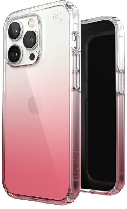 Speck Presidio Perfect-Clear + Ombre - dėklas skirtas Apple iPhone 14 Pro with MICROBAN coating Clear / Vintage Rose Fade