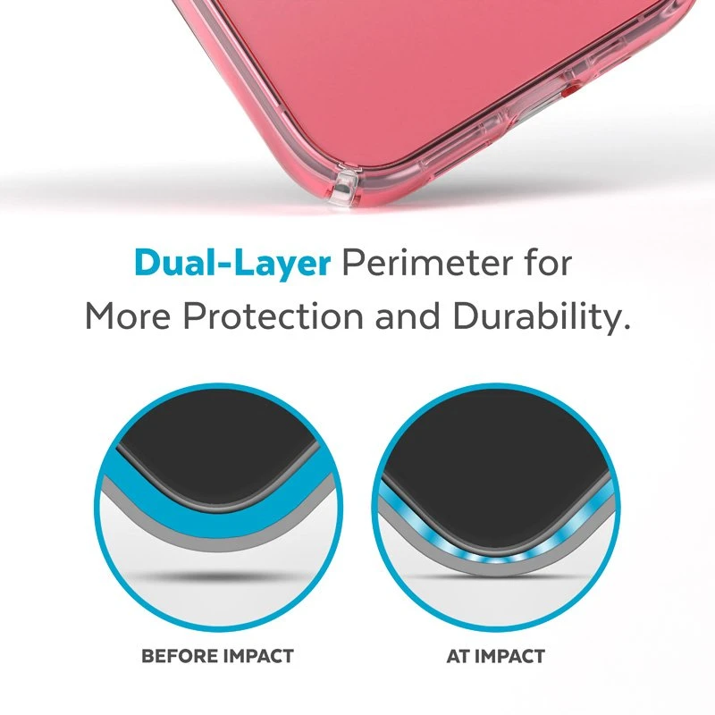 Speck Presidio Perfect-Clear + Ombre - dėklas skirtas Apple iPhone 14 Pro with MICROBAN coating Clear / Vintage Rose Fade