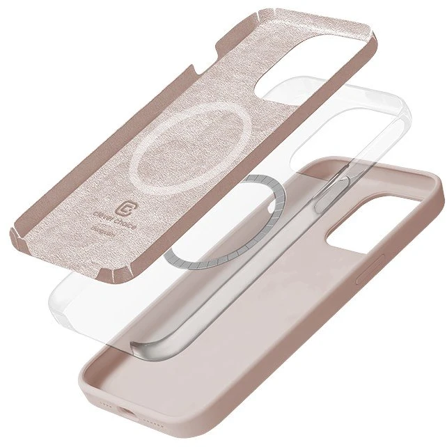 Crong Color Cover Magnetic dėklas skirtas Apple iPhone 14 Pro Sand Rožinė