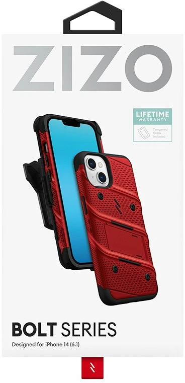 ZIZO BOLT Series - dėklas skirtas Apple iPhone 14 Raudona