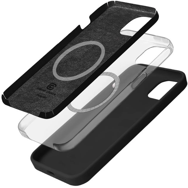 Crong Color Cover Magnetic - Dėklas iPhone 15 MagSafe (juoda)
