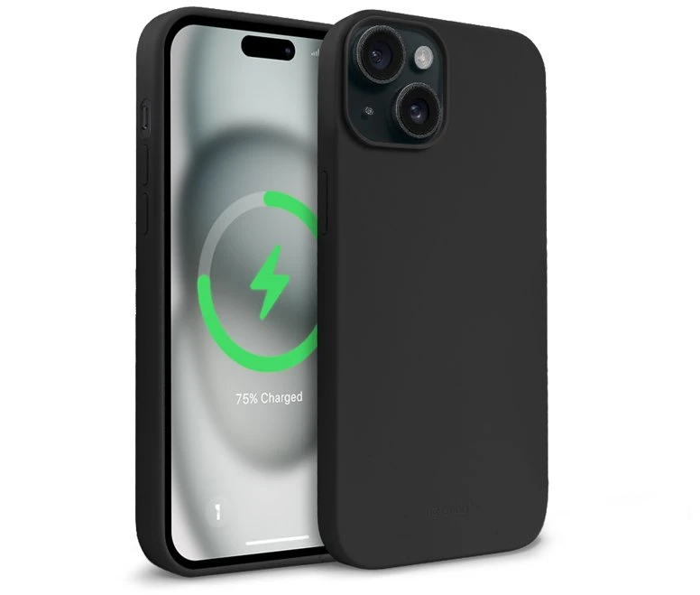 Crong Color Cover Magnetic - Dėklas iPhone 15 MagSafe (juoda)
