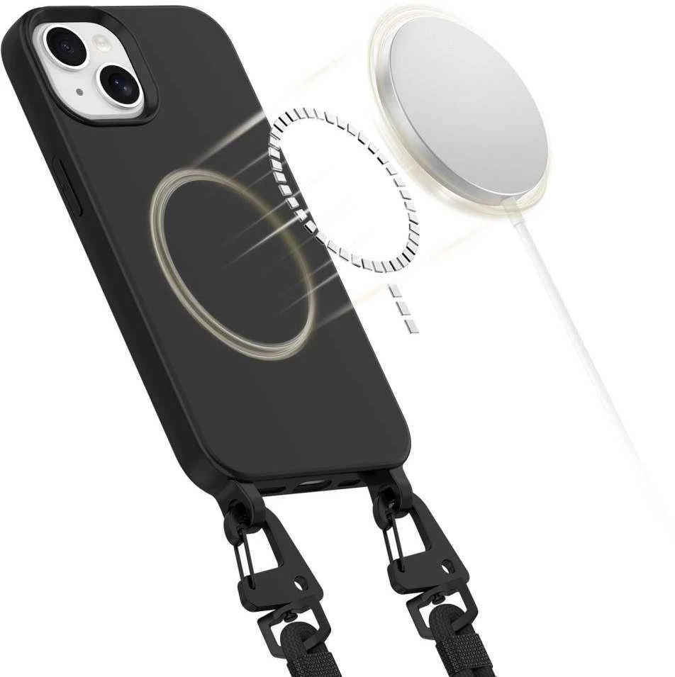 Tech-Protect MAGNECKLACE MagSafe Apple iPhone 15 dėklas telefonui juodos spalvos