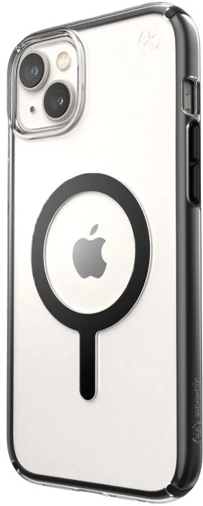 Speck Presidio Perfect-Clear su Impact Geometry + MagSafe - dėklas skirtas Apple iPhone 15 Plus / 14 Plus su MICROBAN coating Clear / Juodas