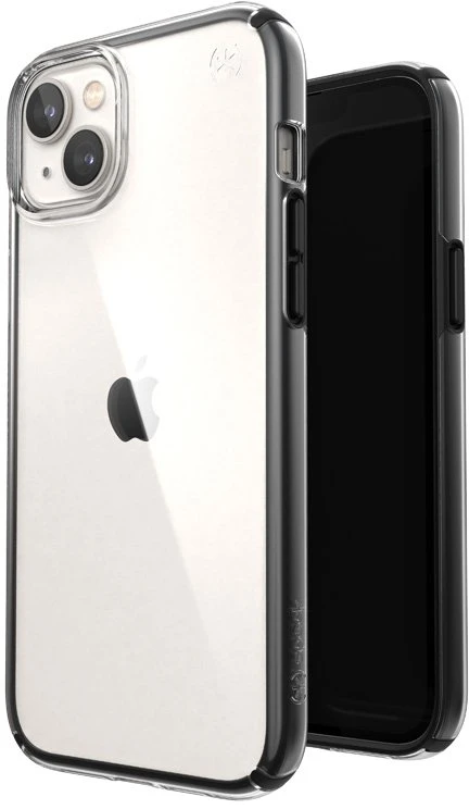Speck Presidio Perfect-Clear su Impact Geometry - dėklas skirtas Apple iPhone 15 Plus / 14 Plus su MICROBAN coating Clear / Juodas