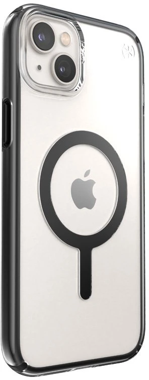 Speck Presidio Perfect-Clear su Impact Geometry + MagSafe - dėklas skirtas Apple iPhone 15 Plus / 14 Plus su MICROBAN coating Clear / Juodas