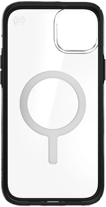 Speck Presidio Perfect-Clear su Impact Geometry + MagSafe - dėklas skirtas Apple iPhone 15 Plus / 14 Plus su MICROBAN coating Clear / Juodas