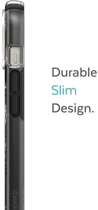 Speck Presidio Perfect-Clear su Impact Geometry + MagSafe - dėklas skirtas Apple iPhone 15 Plus / 14 Plus su MICROBAN coating Clear / Juodas