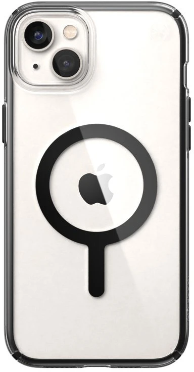 Speck Presidio Perfect-Clear su Impact Geometry + MagSafe - dėklas skirtas Apple iPhone 15 Plus / 14 Plus su MICROBAN coating Clear / Juodas