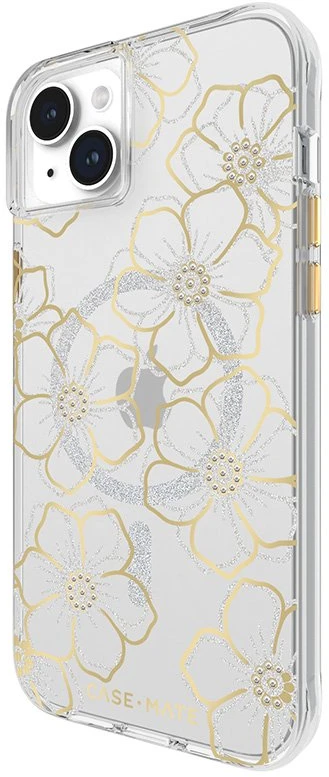 Case-Mate Floral Gems MagSafe - Apple iPhone 15 Plus dėklas Gold