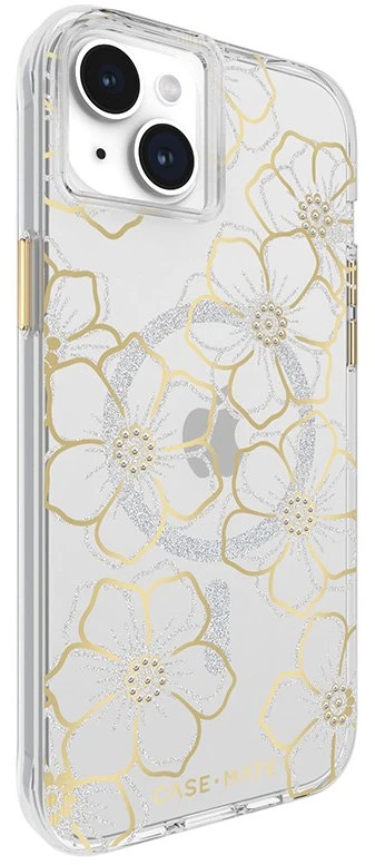 Case-Mate Floral Gems MagSafe - Apple iPhone 15 Plus dėklas Gold