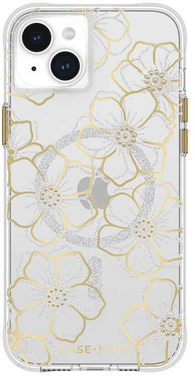 Case-Mate Floral Gems MagSafe - Apple iPhone 15 Plus dėklas Gold