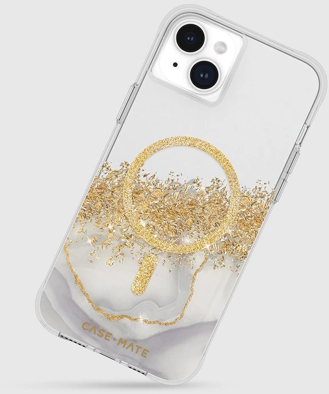 Case-Mate Karat MagSafe - Gold Decorated Apple iPhone 15 Plus dėklas Marble