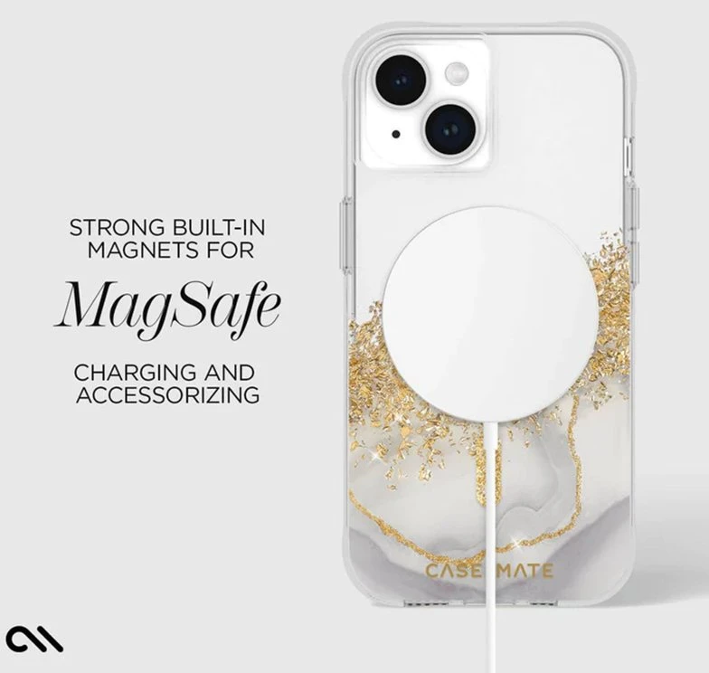 Case-Mate Karat MagSafe - Gold Decorated Apple iPhone 15 Plus dėklas Marble