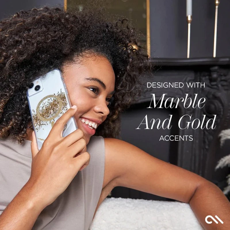 Case-Mate Karat MagSafe - Gold Decorated Apple iPhone 15 Plus dėklas Marble