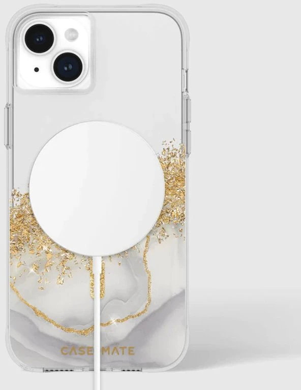 Case-Mate Karat MagSafe - Gold Decorated Apple iPhone 15 Plus dėklas Marble
