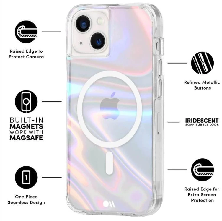 Case-Mate Soap Bubble MagSafe - Apple iPhone 15 Plus dėklas Iridescent