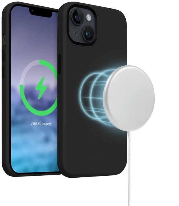 Crong Color Cover LUX Magnetic - Dėklas iPhone 15 Plus MagSafe (juoda)
