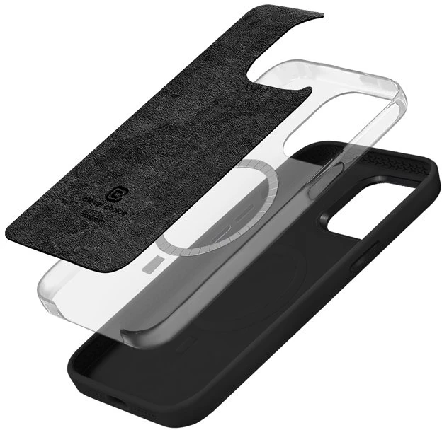 Crong Color Cover LUX Magnetic - Dėklas iPhone 15 Plus MagSafe (juoda)