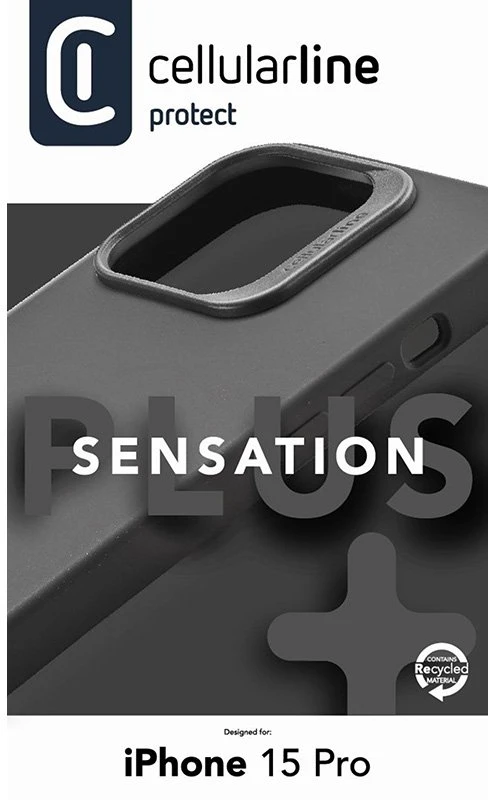 Cellular Line Cellularline Sensation Plus - Apple iPhone 15 Pro dėklas su MICROBAN coating juodas