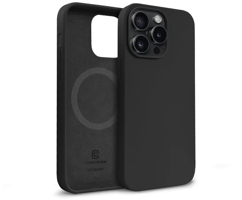 Crong Color Cover Magnetic - Dėklas iPhone 15 Pro Max MagSafe (juoda)