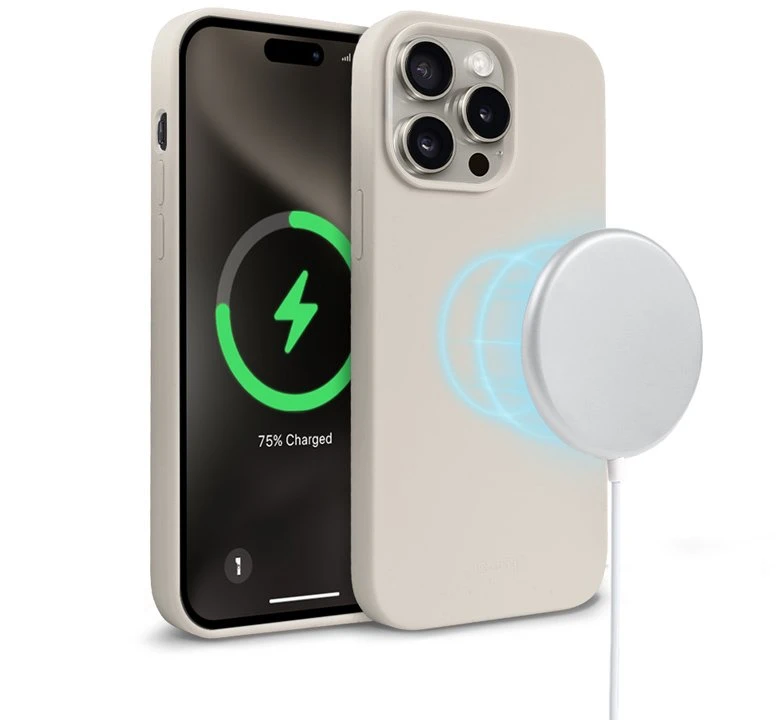 Crong Color Cover Magnetic - dėklas skirtas Apple iPhone 15 Pro Max MagSafe Stone rusvai gelsvas