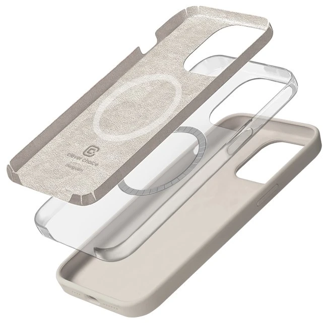 Crong Color Cover Magnetic - dėklas skirtas Apple iPhone 15 Pro Max MagSafe Stone rusvai gelsvas