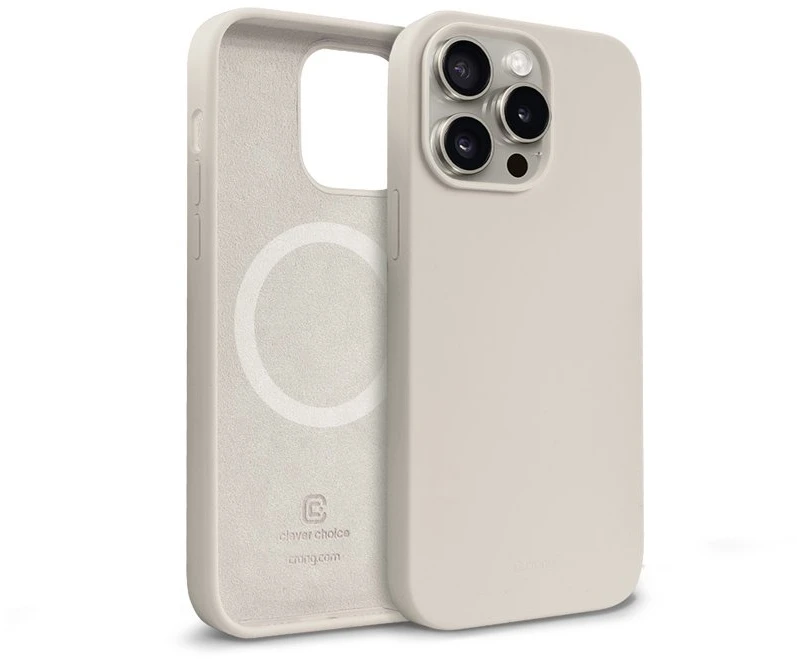 Crong Color Cover Magnetic - dėklas skirtas Apple iPhone 15 Pro Max MagSafe Stone rusvai gelsvas