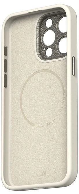 Moshi Napa MagSafe - Leather dėklas skirtas Apple iPhone 15 Pro Eggnog Baltas
