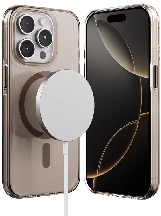 Crong Clear MAG Pro - dėklas Apple iPhone 15 Pro MagSafe dykuma