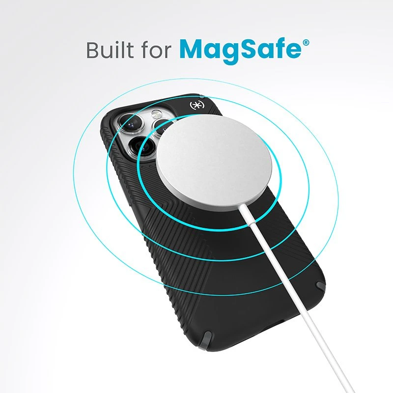 Speck Presidio2 Grip Magsafe - dėklas skirtas Apple iPhone 15 Pro Juodas / Slate Pilkas / Baltas