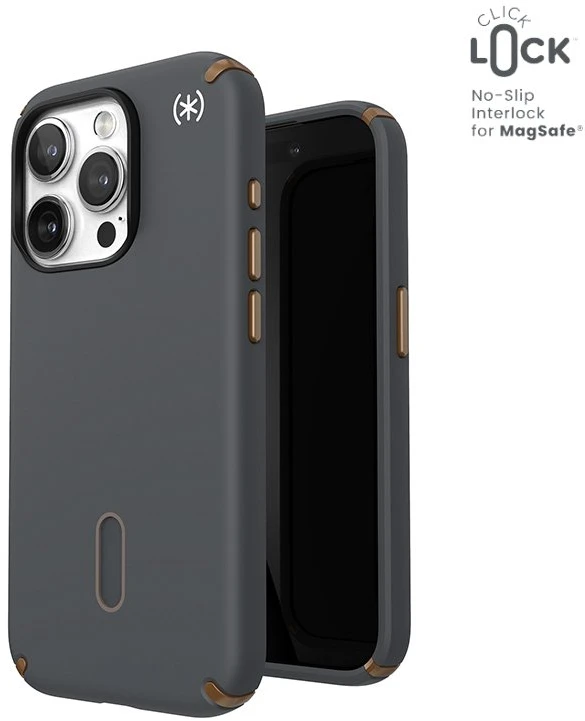 Dėklas Speck Presidio2 Pro ClickLock & MagSafe do iPhone 15 Pro pilka