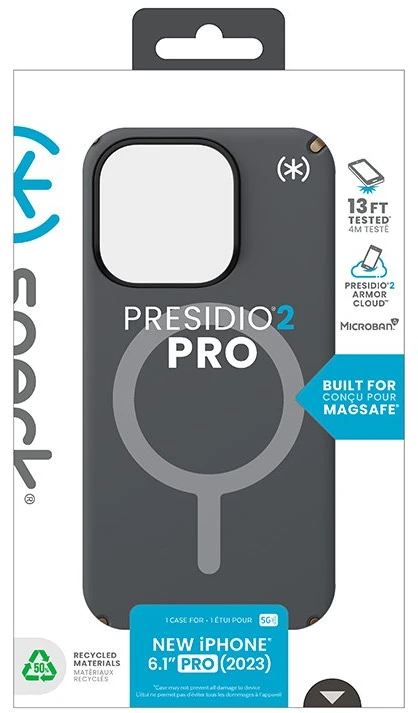 Speck Presidio2 Pro Magsafe - dėklas skirtas Apple iPhone 15 Pro Charcoal Pilkas / Cool Bronze / Baltas