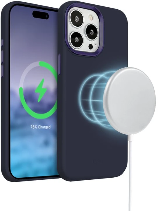 Crong Color Cover LUX Magnetic - dėklas skirtas Apple iPhone 15 Pro MagSafe Navy Mėlyna