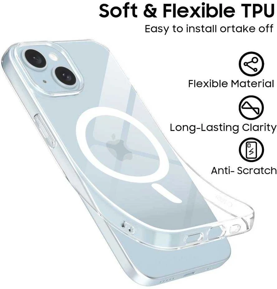 Apple iPhone 15 Tech-Protect FlexAir MagSafe Clear dėklas telefonui skaidrus